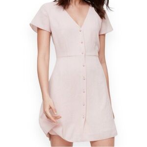 Aritzia Wilfred pink button mini dress